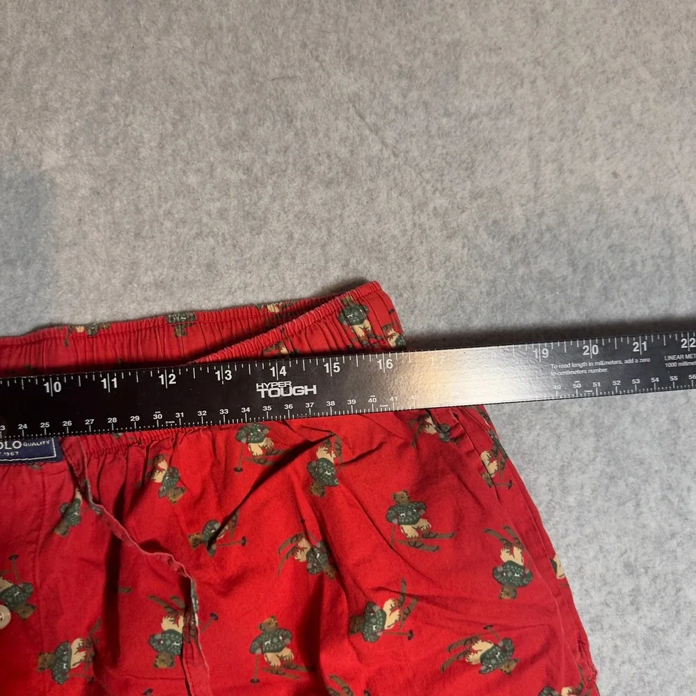 Polo Ralph Lauren Mens Red Skiing Polo Bear Pajama Pants Sleepwear Large